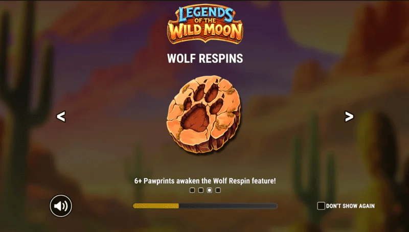 Legends of the Wild Moon - Hauptbildschirm mit Walzen